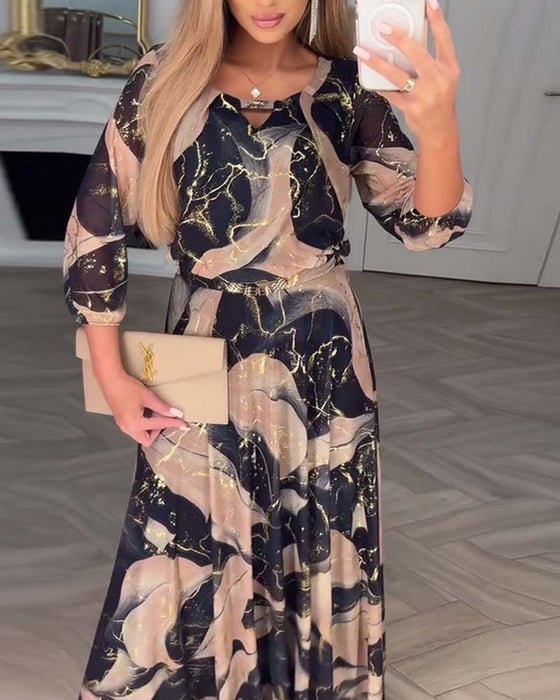 Chavelle | Printed Chiffon Maxi Dress