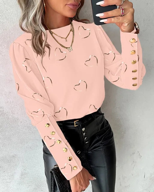 Chic Blouse with Heart Design for Women | Emily