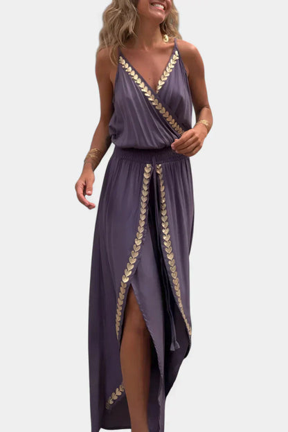 Lavinia – Open Back Elegant Jumpsuit with Gold Details