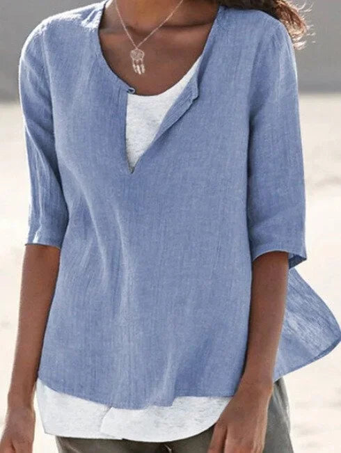 Women's Casual Layered Summer Blouse - Lightweight & Flowing