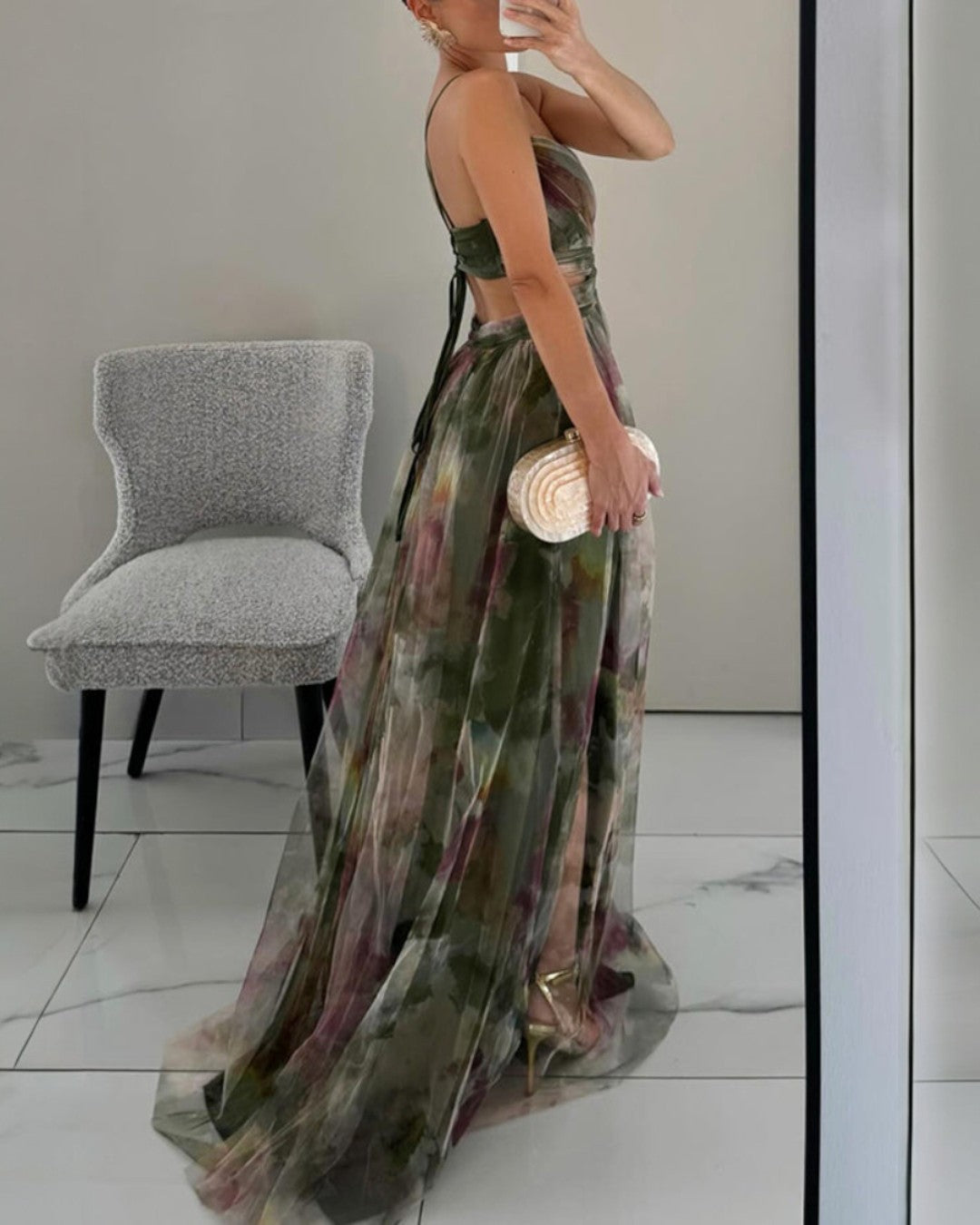 Claudia |™ Enchanting Long Dress with Floral Print