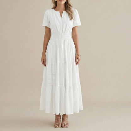 Elara™ | Boho A-Line Maxi Dress with V-Neck & Flowing Fit