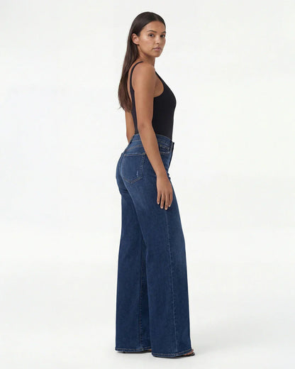 Linnea – Mid Rise BBL Wide Leg Jeans