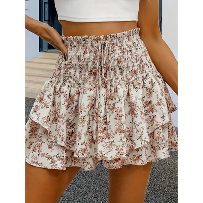 LUNINGNING™ – Lightweight Shirred Layered Summer Skort