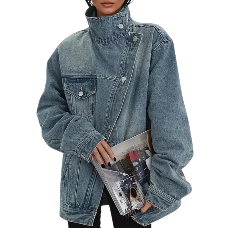 Cleo – Street Style Asymmetric Button Jacket
