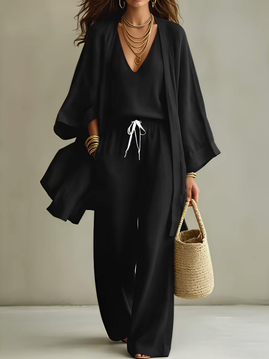 Isabelle | 3-Piece Casual Linen Loungewear Set