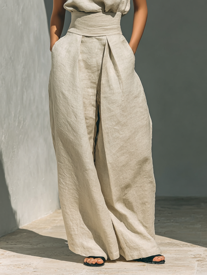 Emily | Minimalist Blouse and Wide-Leg Trouser Set