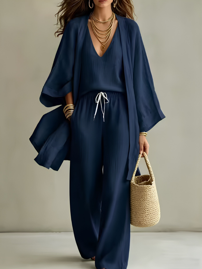 Isabelle | 3-Piece Casual Linen Loungewear Set