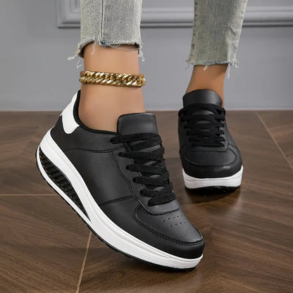 Brelina - Women's Platform Trainers with Laces, Synthetic Leather, Everyday Comfort