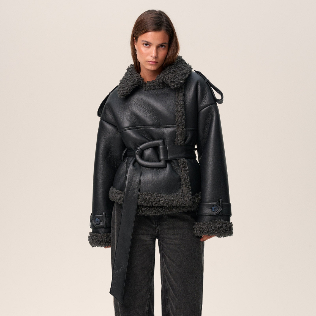 Luna – Belted Shearling Coat