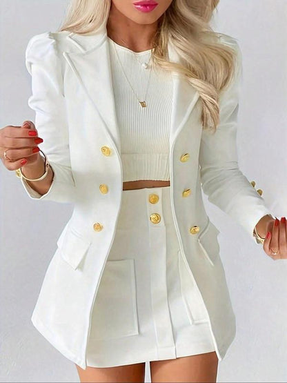 Erin - Elegant Two-Piece Blazer & Skirt Set