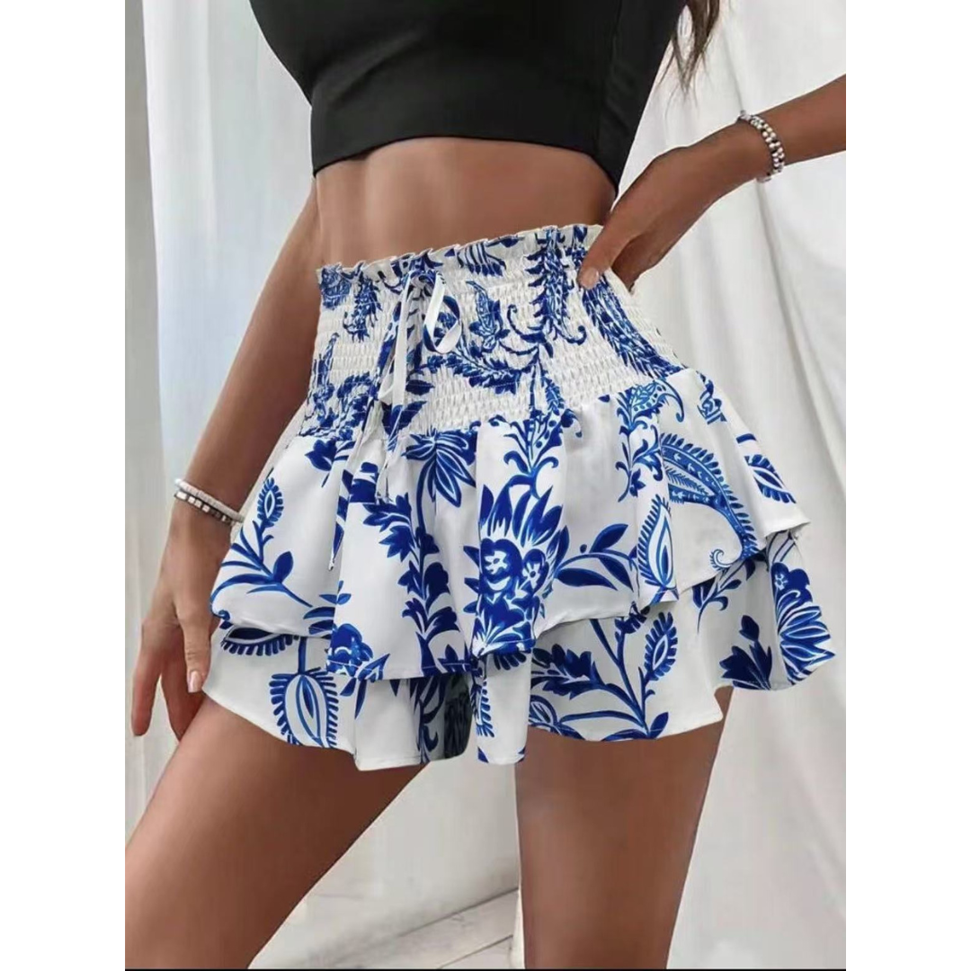 LUNINGNING™ – Lightweight Shirred Layered Summer Skort