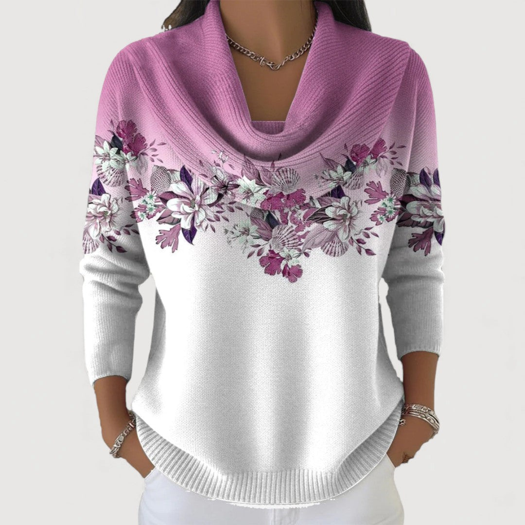 Margaret – Floral Cowl Jumper
