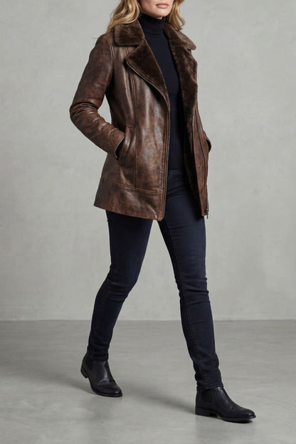 Hannah – Shearling-Lined Leather Jacket