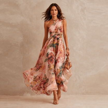 Annabelle | One-Shoulder Floral Maxi Dress