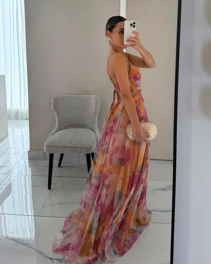 Claudia |™ Enchanting Long Dress with Floral Print