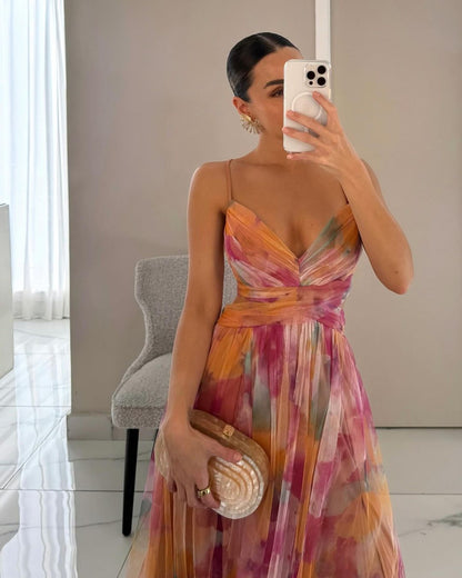 Claudia |™ Enchanting Long Dress with Floral Print