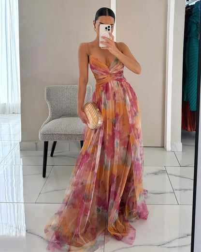 Claudia |™ Enchanting Long Dress with Floral Print