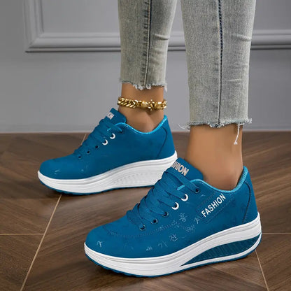Brelina - Women's Platform Trainers with Laces, Synthetic Leather, Everyday Comfort