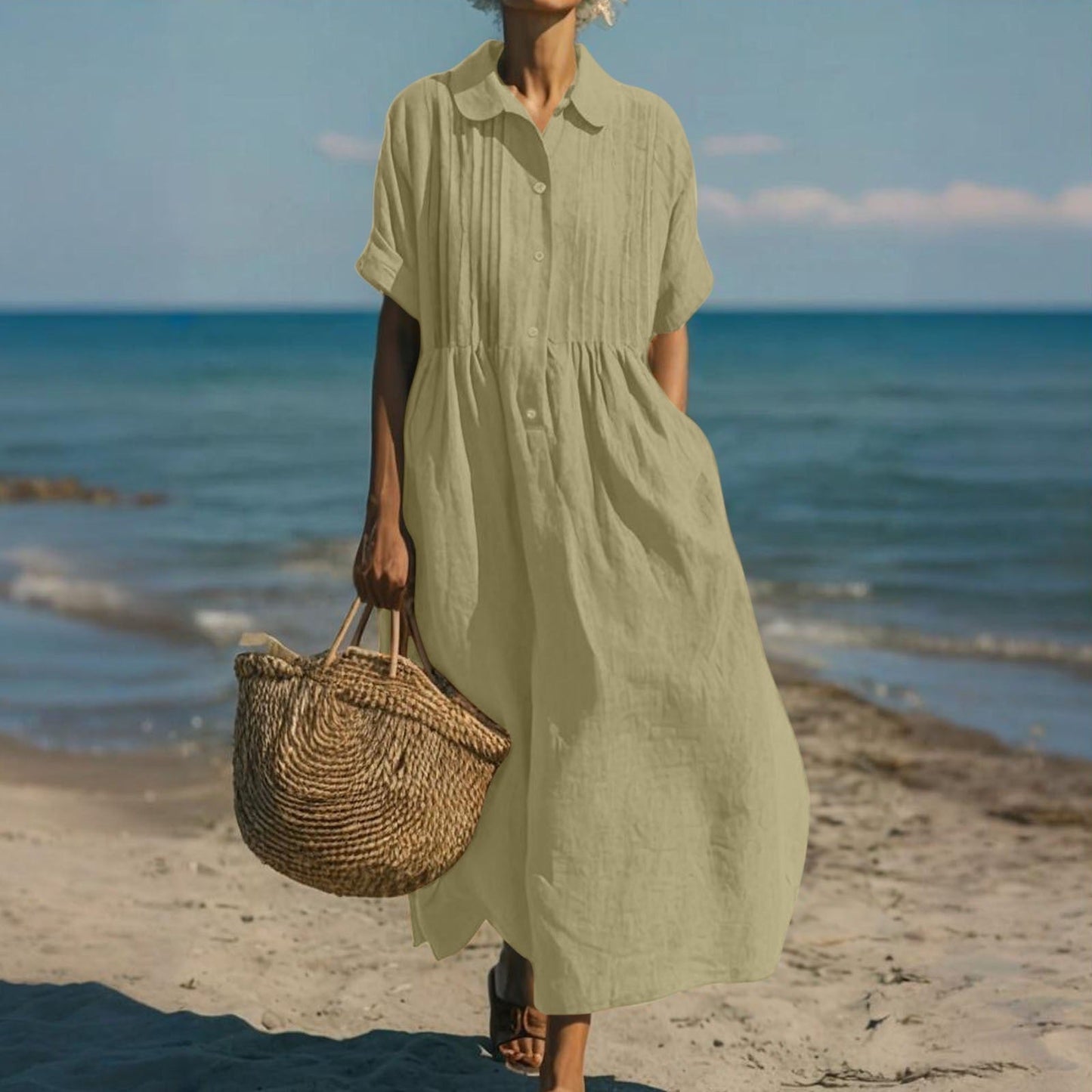 ELEGANT LINEN DRESS FOR WOMEN