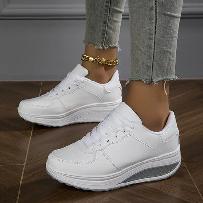 Brelina - Women's Platform Trainers with Laces, Synthetic Leather, Everyday Comfort