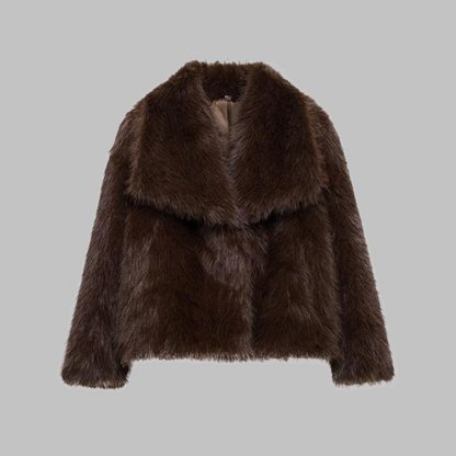 TATSULOK™ - Classy Long Sleeve Collared Fuzzy Coat