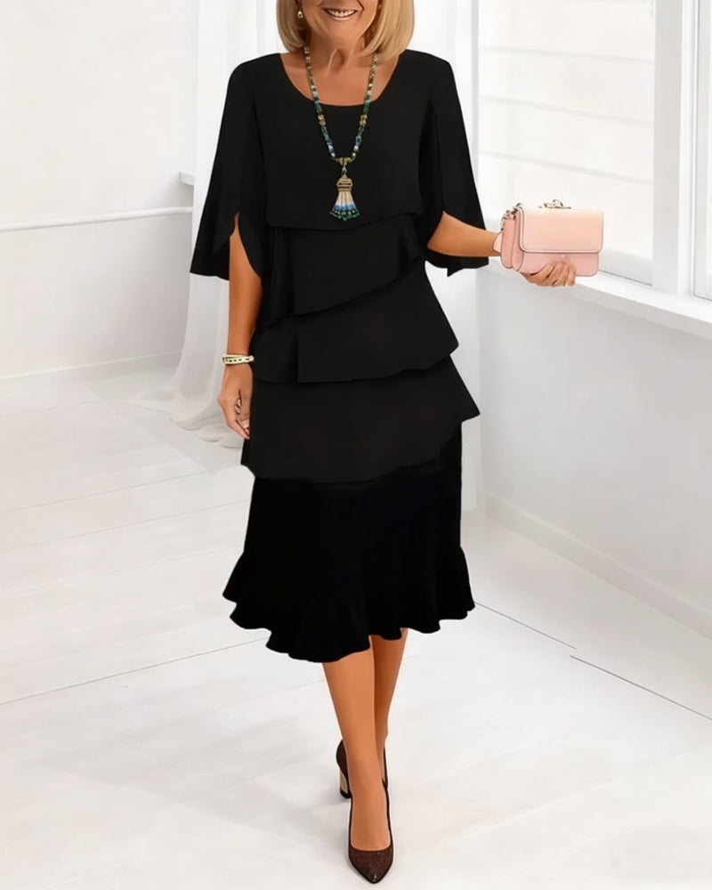 Anna | Elegant Ruffle Midi Dress