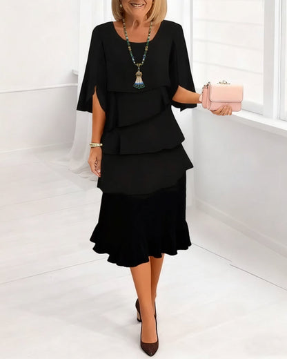 Anna | Elegant Ruffle Midi Dress