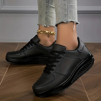 Brelina - Women's Platform Trainers with Laces, Synthetic Leather, Everyday Comfort