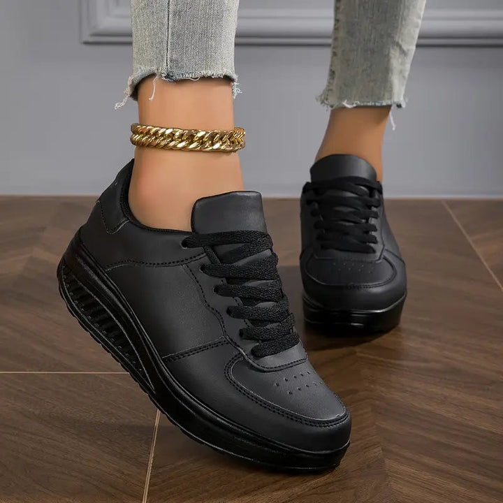Brelina - Women's Platform Trainers with Laces, Synthetic Leather, Everyday Comfort