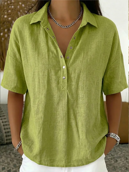 Tessa – Blouse with Collar and Button Detail