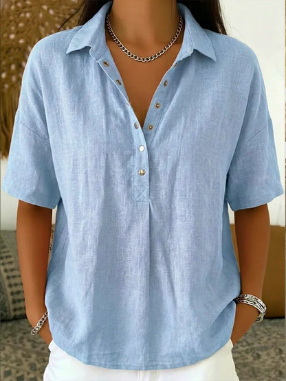 Tessa – Blouse with Collar and Button Detail