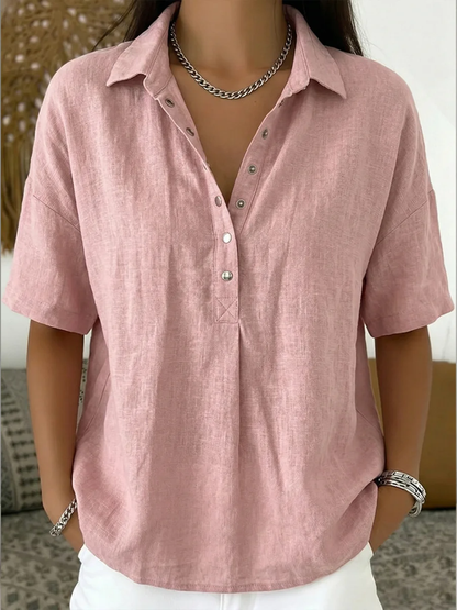 Tessa – Blouse with Collar and Button Detail