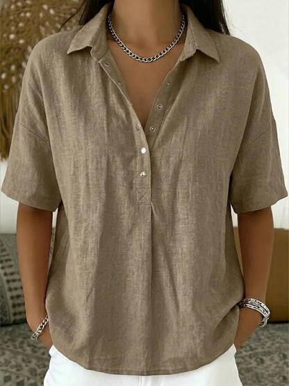 Tessa – Blouse with Collar and Button Detail