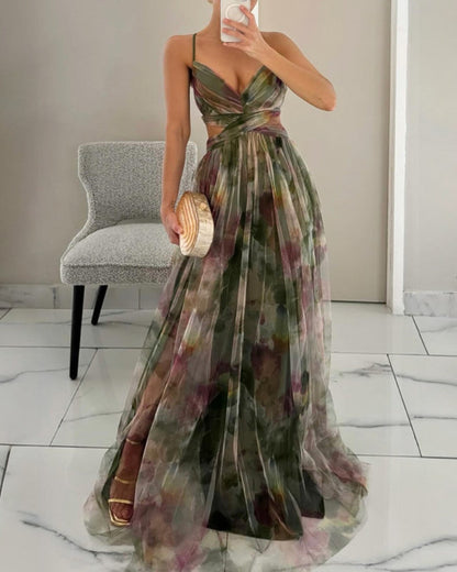 Claudia |™ Enchanting Long Dress with Floral Print