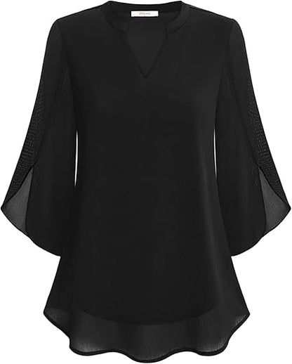 Women's Lightweight Blouse - Stylish Smart Casual Top
