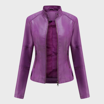 Sarah – Casual leather jacket for effortless elegance