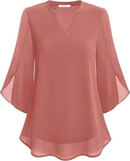 Women's Lightweight Blouse - Stylish Smart Casual Top