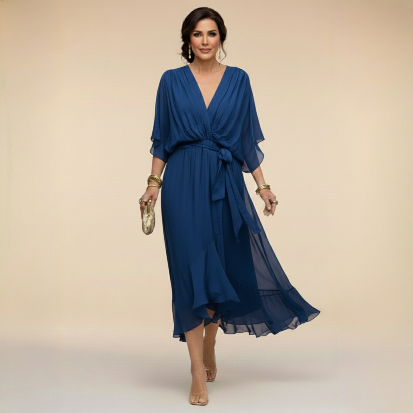 Arabella | Flowing V-Neck Silhouette Dress