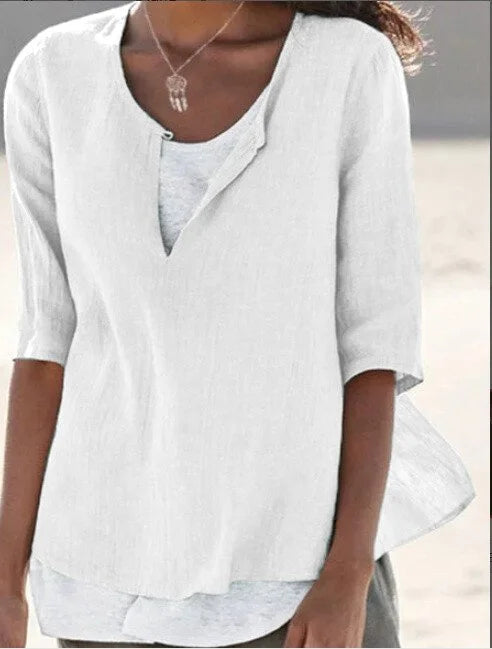 Women's Casual Layered Summer Blouse - Lightweight & Flowing