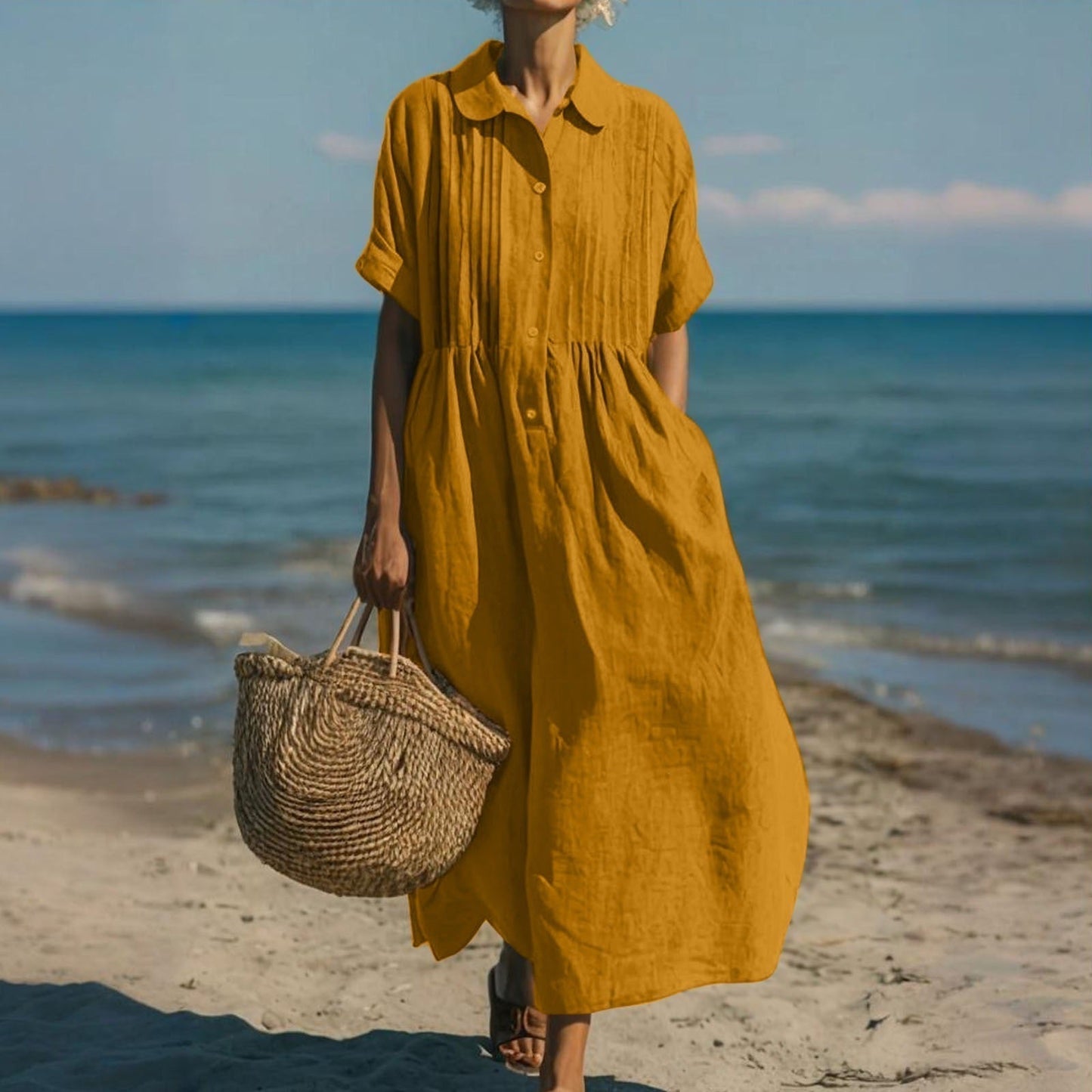 ELEGANT LINEN DRESS FOR WOMEN