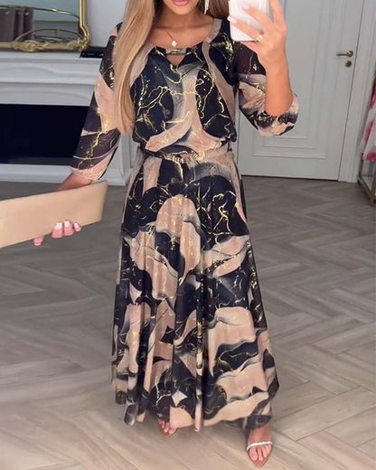Chavelle | Printed Chiffon Maxi Dress