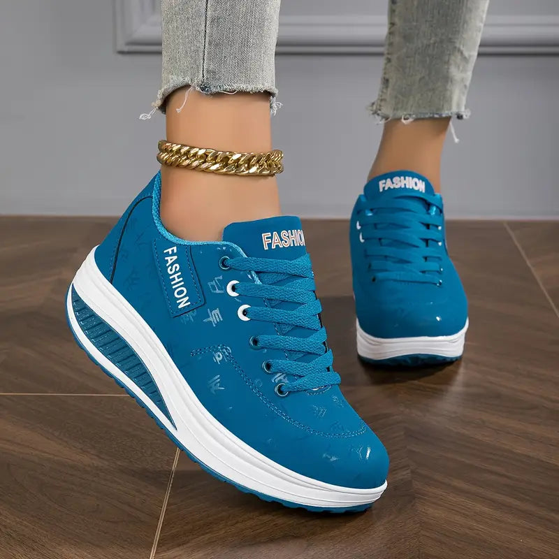 Brelina - Women's Platform Trainers with Laces, Synthetic Leather, Everyday Comfort