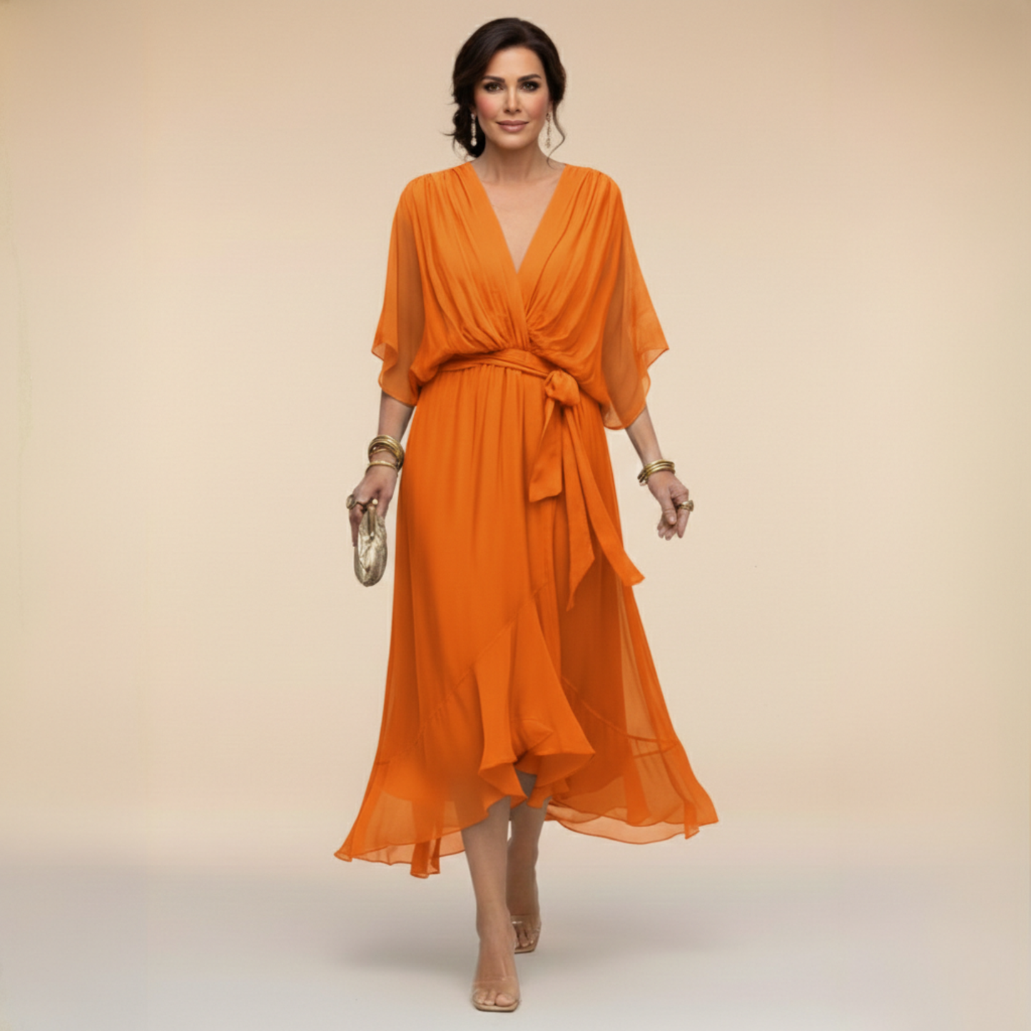 Arabella | Flowing V-Neck Silhouette Dress