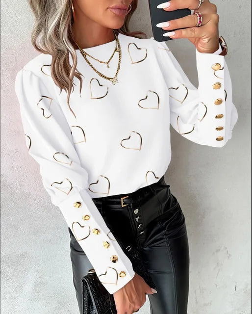 Chic Blouse with Heart Design for Women | Emily