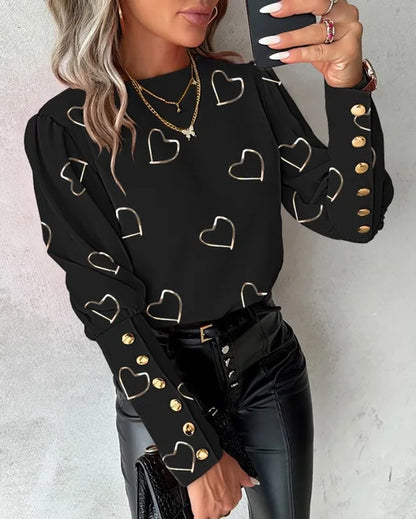 Chic Blouse with Heart Design for Women | Emily