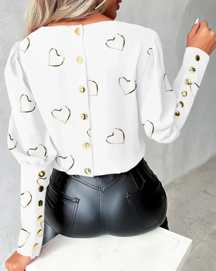 Chic Blouse with Heart Design for Women | Emily