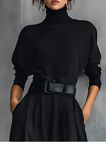 Mia – Polo Neck Straight-Leg Jumpsuit