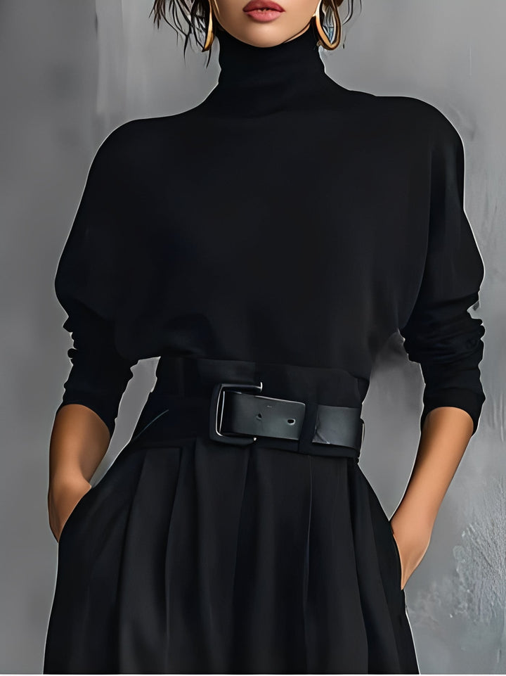 Mia – Polo Neck Straight-Leg Jumpsuit