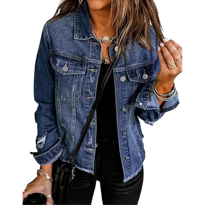 Luce - Distressed Boyfriend Denim Jacket